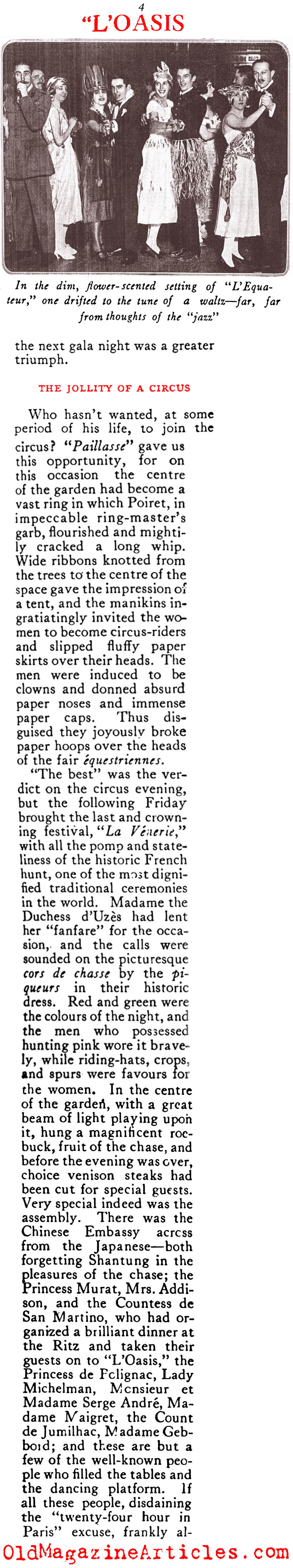 Chez Poiret: the Hot Social Ticket in the Paris of 1919 (Vogue Magazine, 1919)